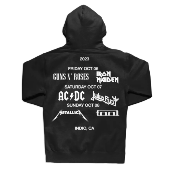 LOGO LINEUP BLACK PULLOVER HOODIE back